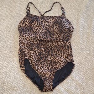 Leopard Print One-Piece Swimsuit